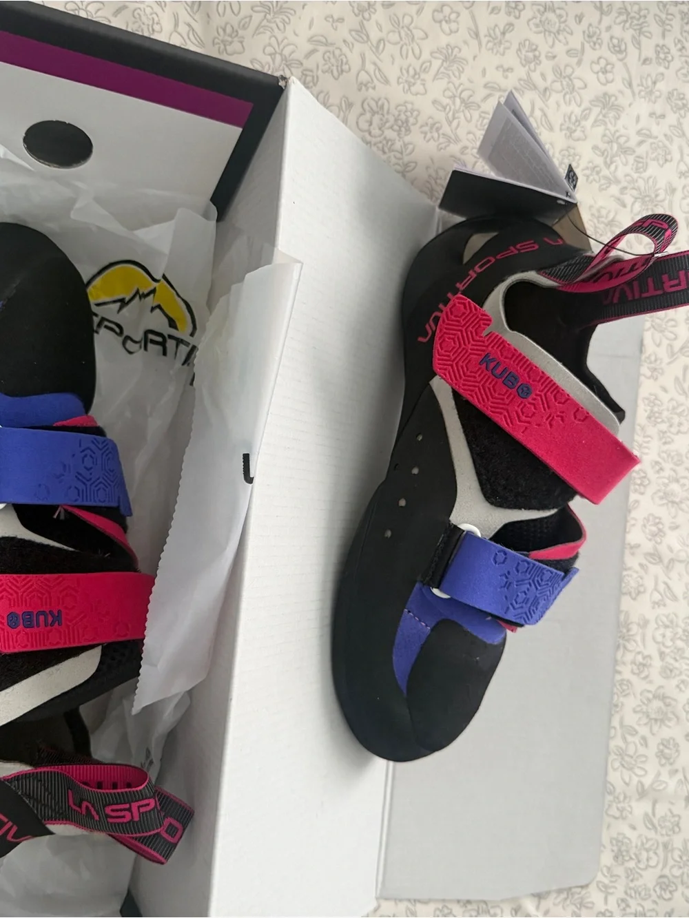La Sportiva Women’s Pink and Purple Kubo Climbing Shoes